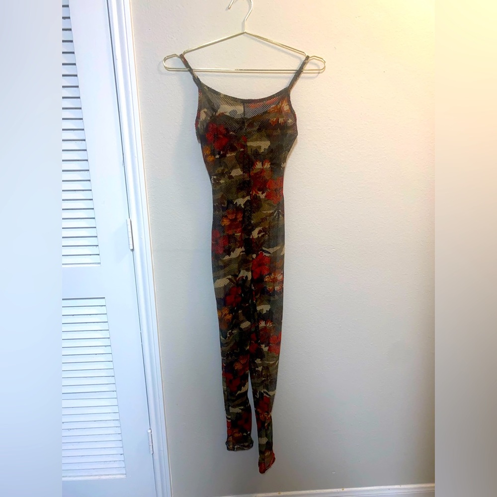 Love Mesh Floral Jumpsuit